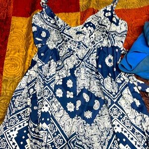 Romper blue white bandanna style size sm